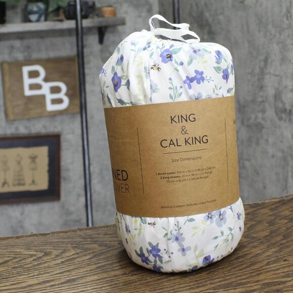 NWT Ienjoy Home Soft 3-Piece Set with Shams Blossom Light Blue King / Cal King - Picture 8 of 11